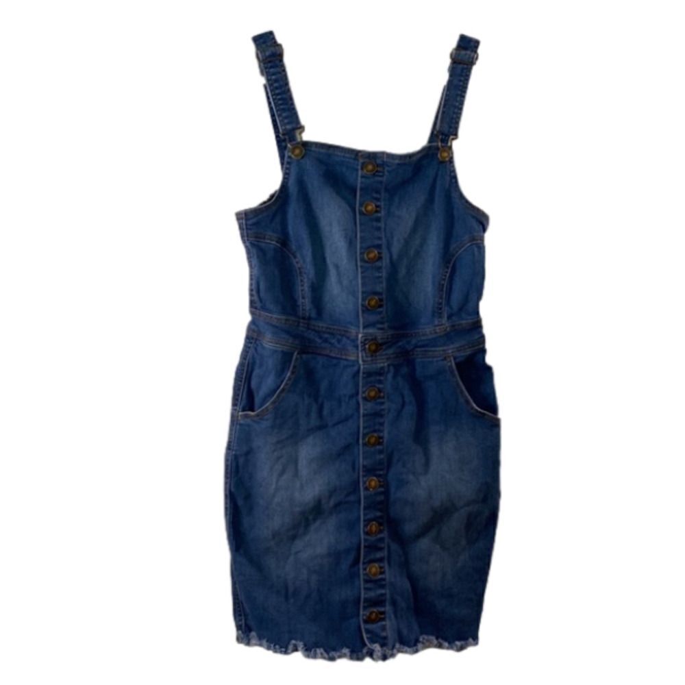 Basic Denim Wax Jeans Women’s Overall Denim Raw Hem Mini  Dress (Size Small)